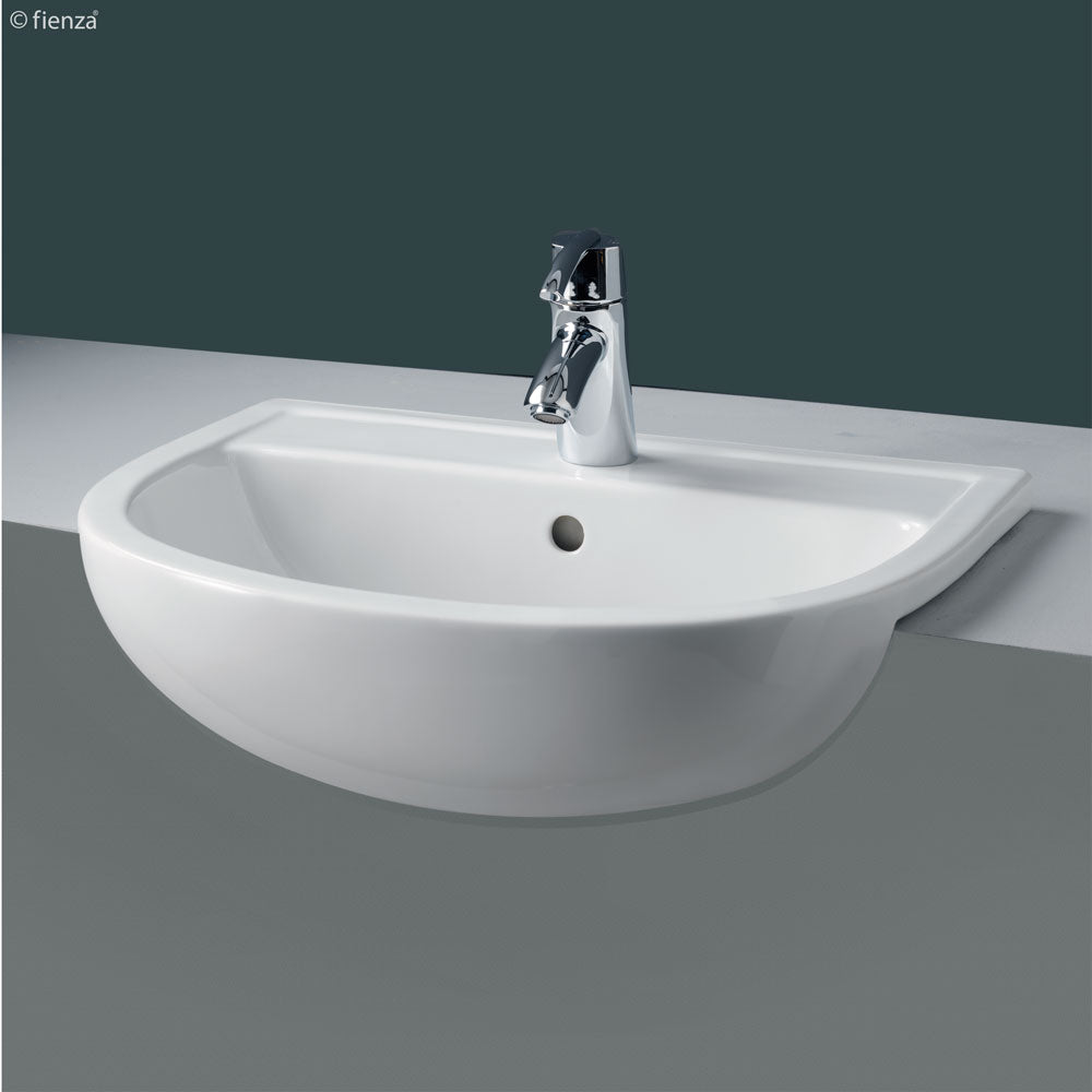 RAK Compact Semi-Recessed Basin - Gloss White