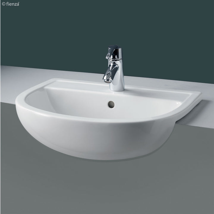 RAK Compact Semi-Recessed Basin - Gloss White