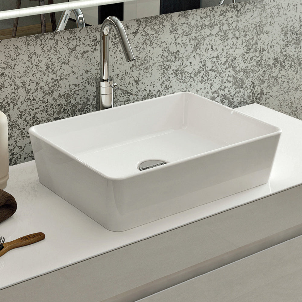 RAK Feeling Rectangular Above Counter Basin - Alpine White