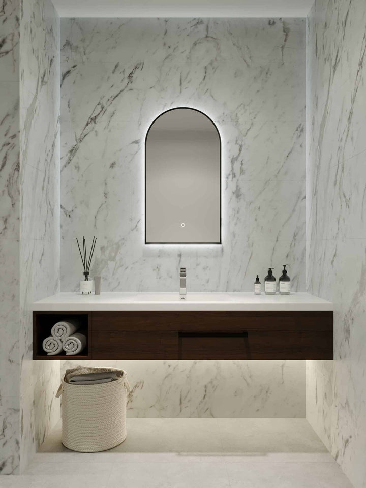 Framed A Series Arch LED Mirror Manhattan Black product view 2