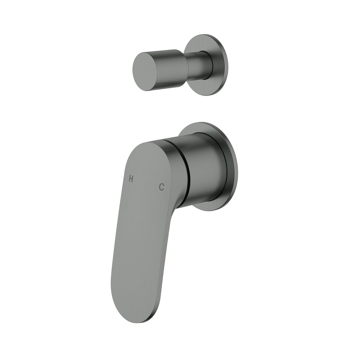 Sulu II Wall Diverter Mixer Trim Kit with Separate Cover Plate - Gun Metal