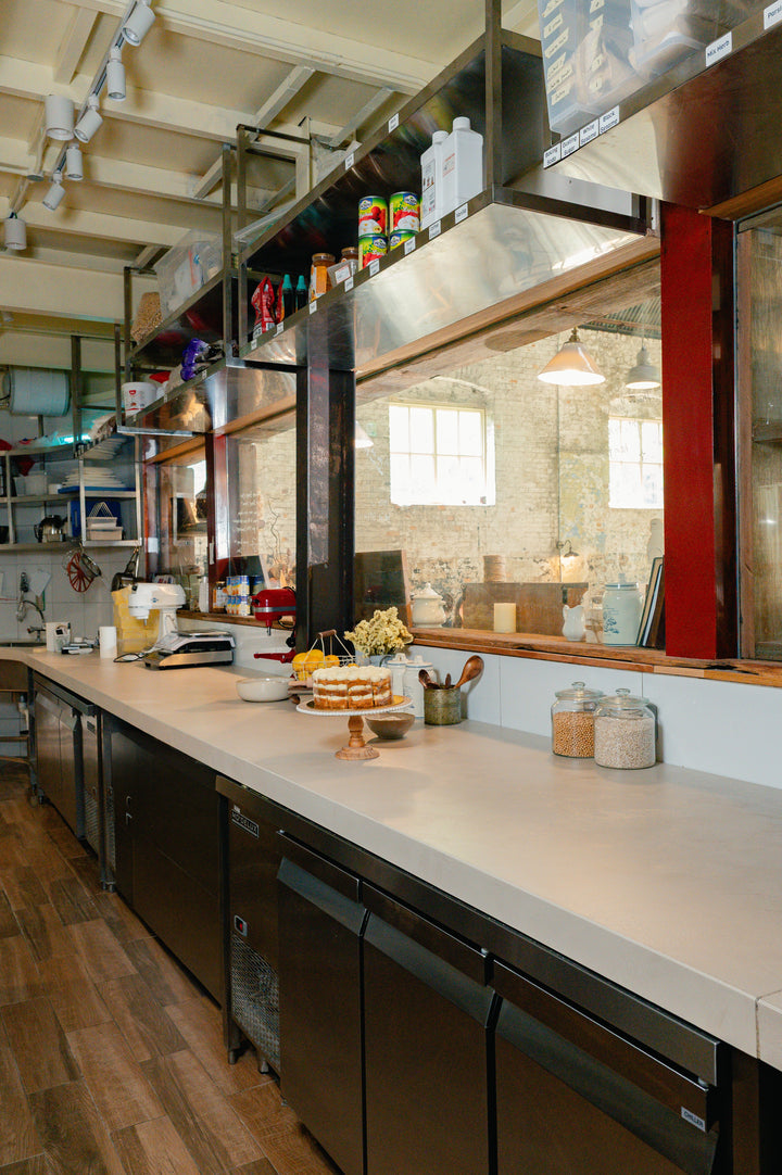 Nacre Dekton 8mm in a hospitality setting