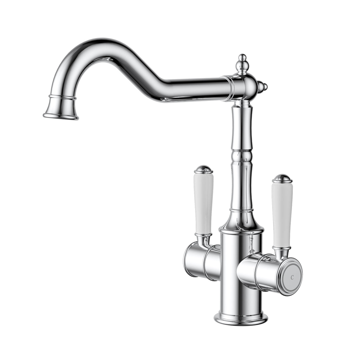 Clasico Sink Mixer Twin Handle / Ceramic Handle - Chrome