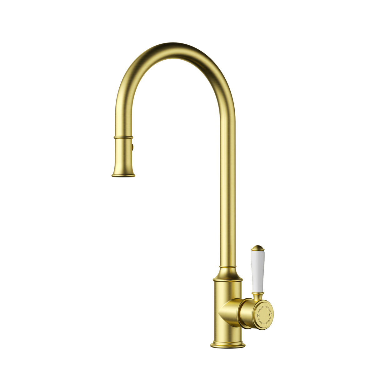 Clasico Sink Mixer Pull-Out / Ceramic Handle - Brushed Gold