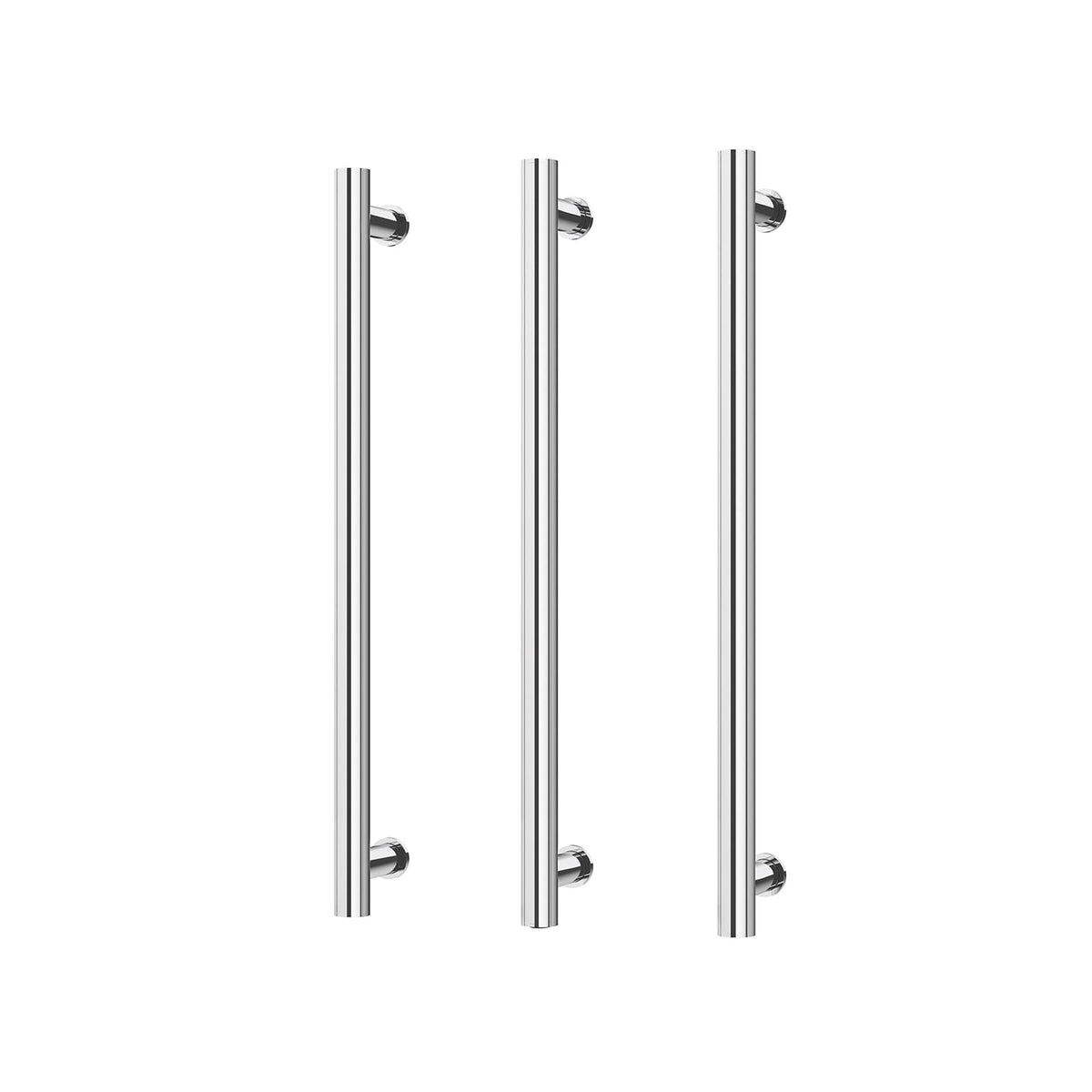 Heated Triple Towel Rail Round 600mm - Chrome