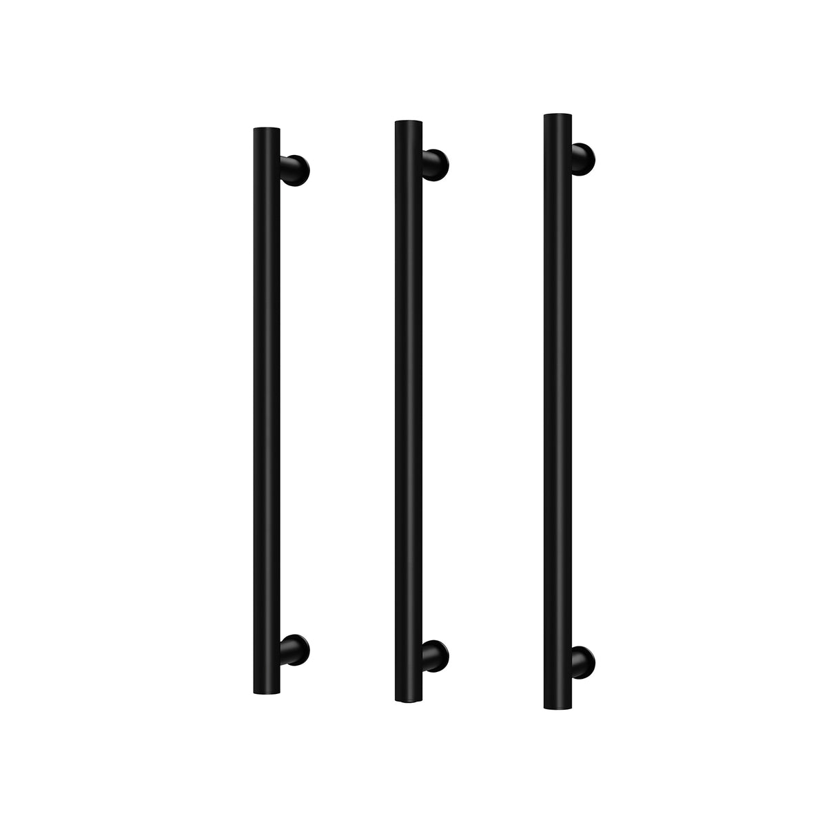 Heated Triple Towel Rail Round 600mm - Matte Black