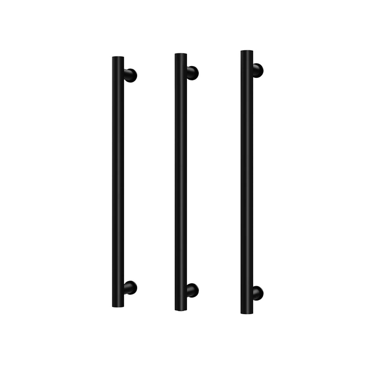 Heated Triple Towel Rail Round 600mm - Matte Black