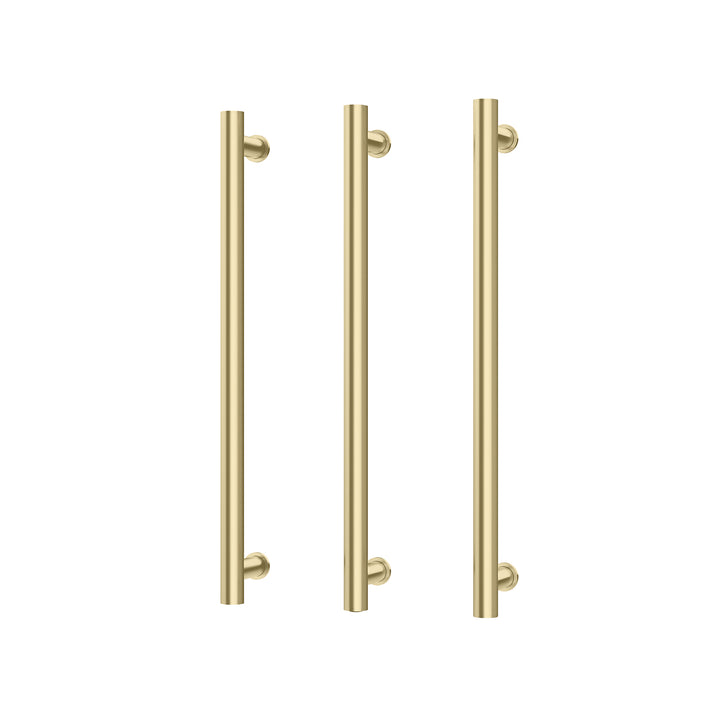 Heated Triple Towel Rail Round 600mm - Brushed Gold
