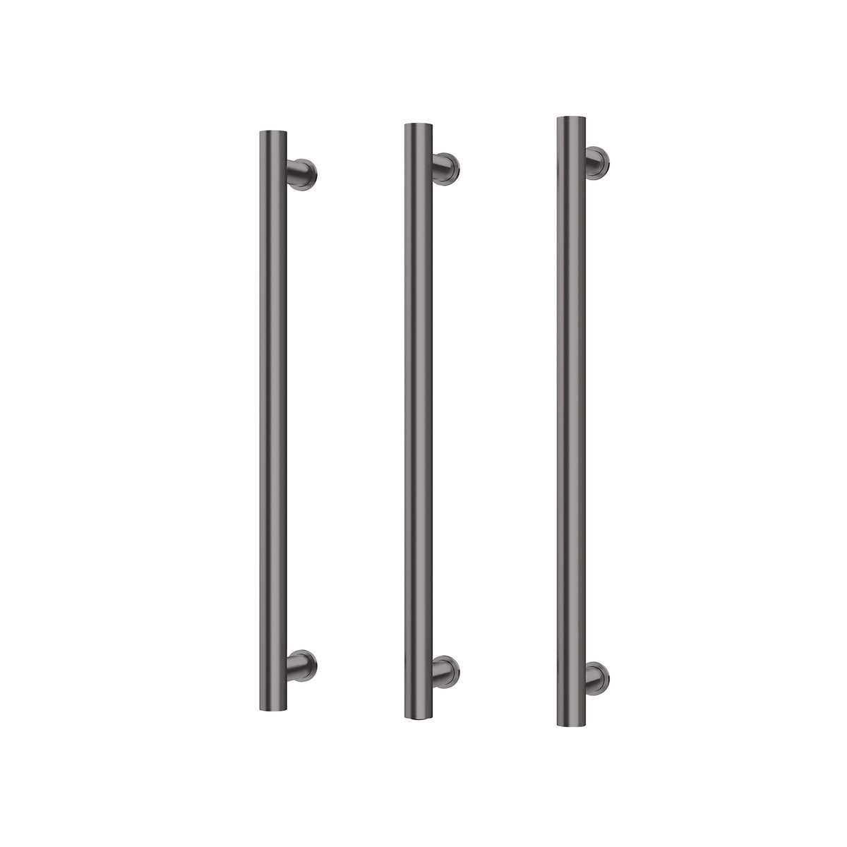 Heated Triple Towel Rail Round 600mm - Brushed Carbon