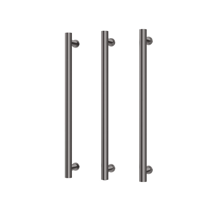 Heated Triple Towel Rail Round 600mm - Brushed Carbon