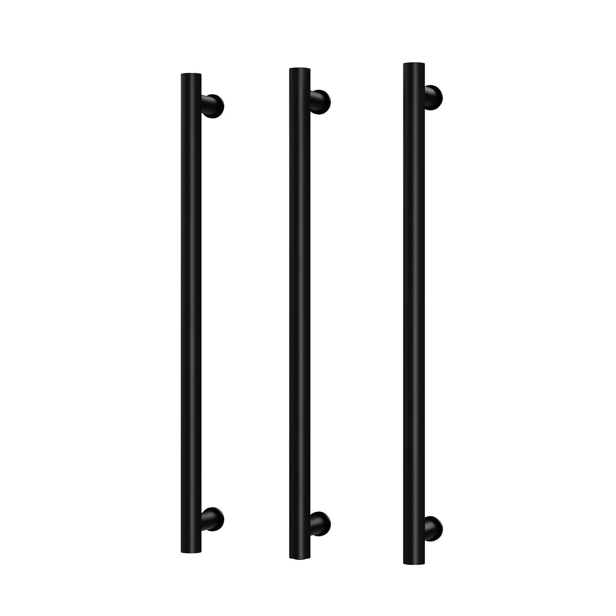 Heated Triple Towel Rail Round 800mm - Matte Black