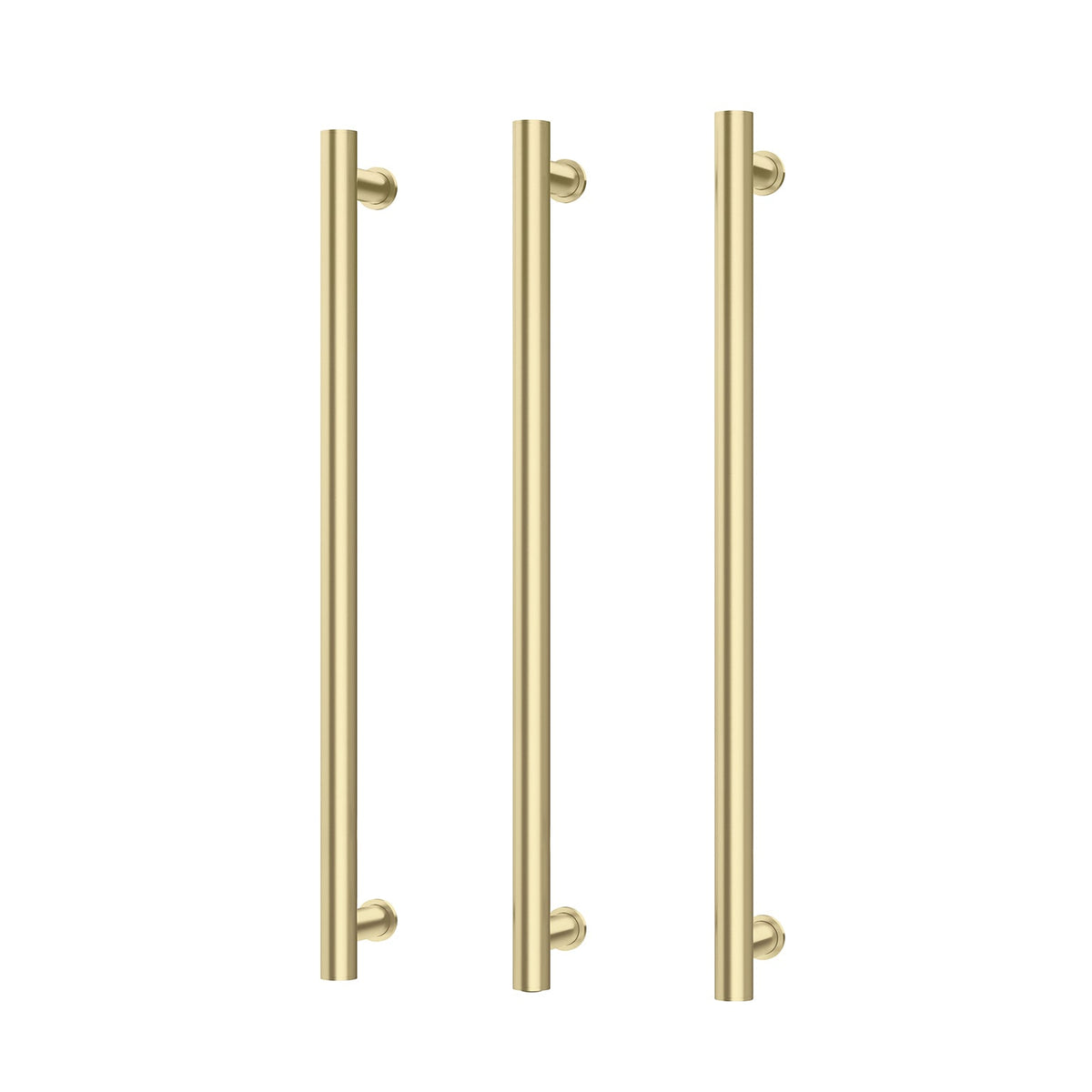 Heated Triple Towel Rail Round 800mm - Brushed Gold