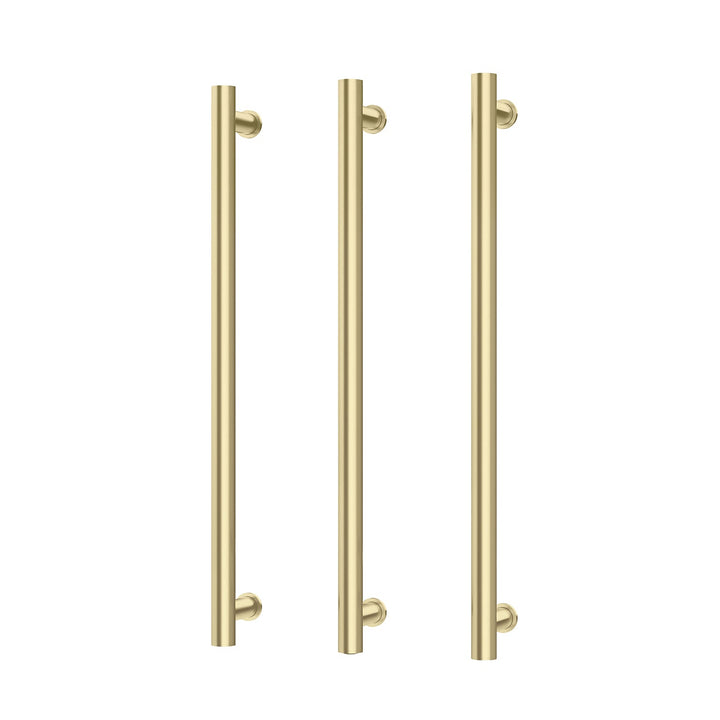 Heated Triple Towel Rail Round 800mm - Brushed Gold