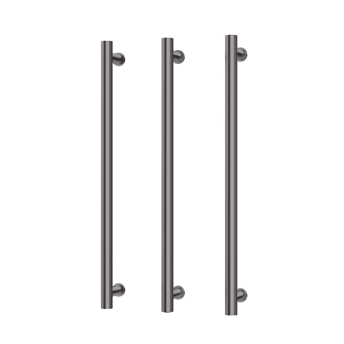 Heated Triple Towel Rail Round 800mm - Brushed Carbon