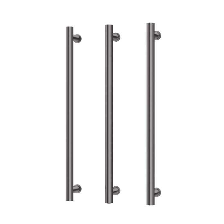 Heated Triple Towel Rail Round 800mm - Brushed Carbon