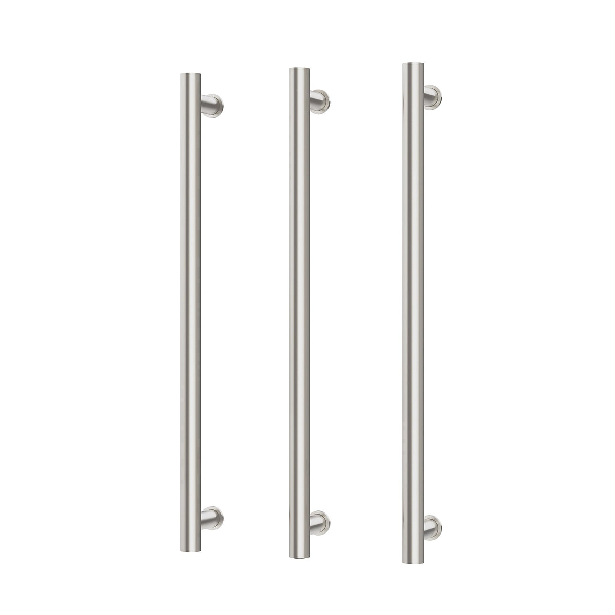 Heated Triple Towel Rail Round 800mm - Brushed Nickel