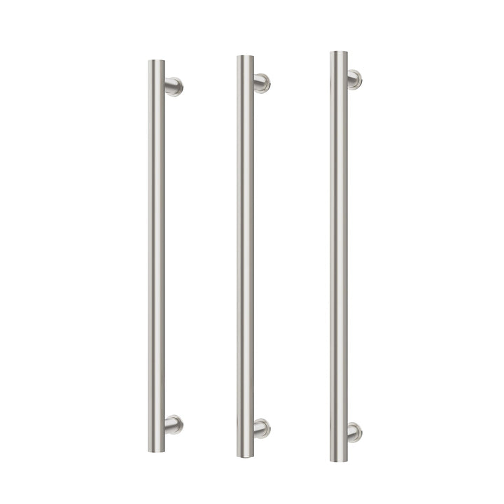 Heated Triple Towel Rail Round 800mm - Brushed Nickel