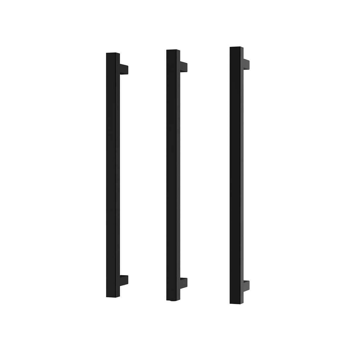 Heated Triple Towel Rail Square 600mm - Matte Black
