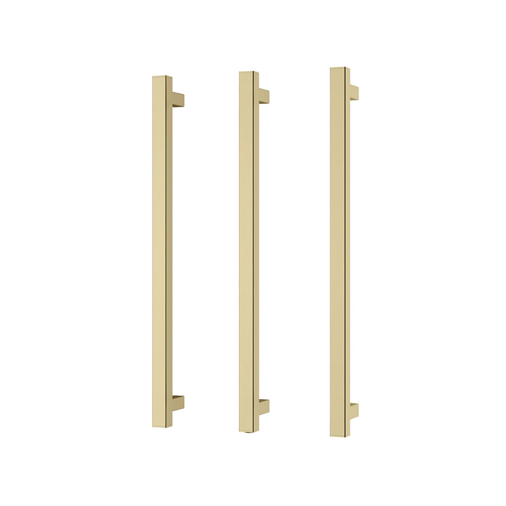 Heated Triple Towel Rail Square 600mm - Brushed Gold