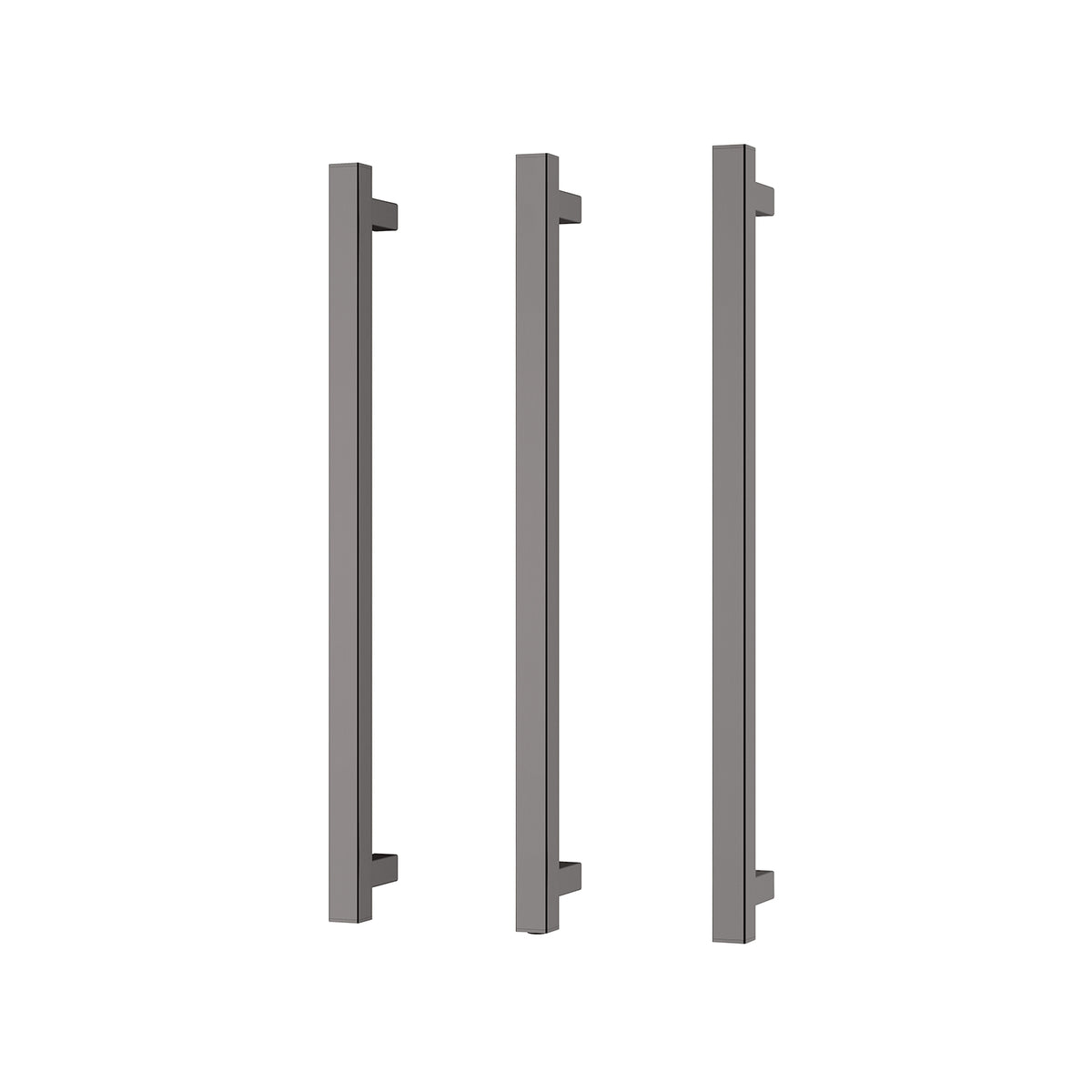 Heated Triple Towel Rail Square 600mm - Brushed Carbon