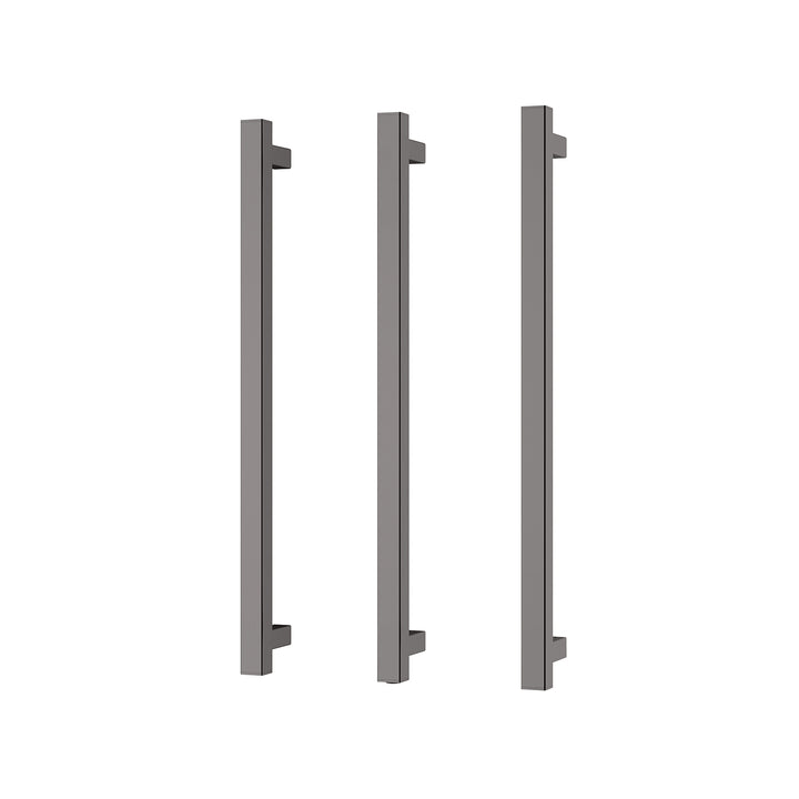 Heated Triple Towel Rail Square 600mm - Brushed Carbon