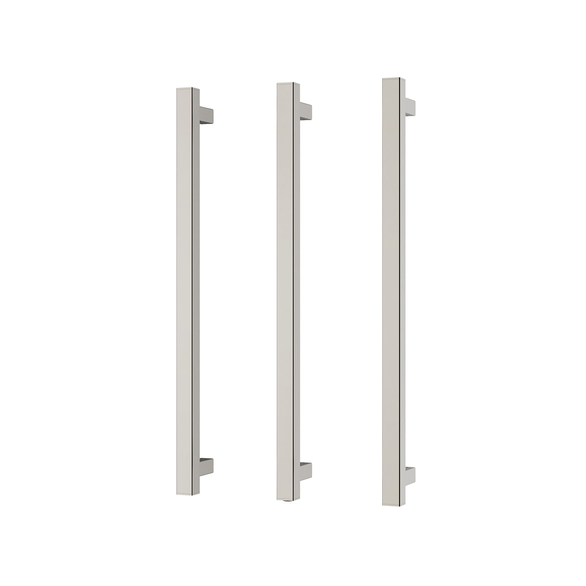 Heated Triple Towel Rail Square 600mm - Brushed Nickel