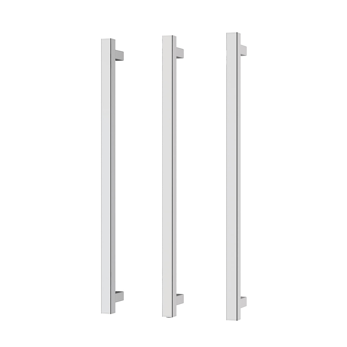 Heated Triple Towel Rail Square 800mm - Chrome
