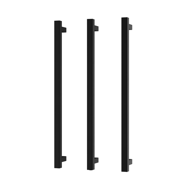 Heated Triple Towel Rail Square 800mm - Matte Black