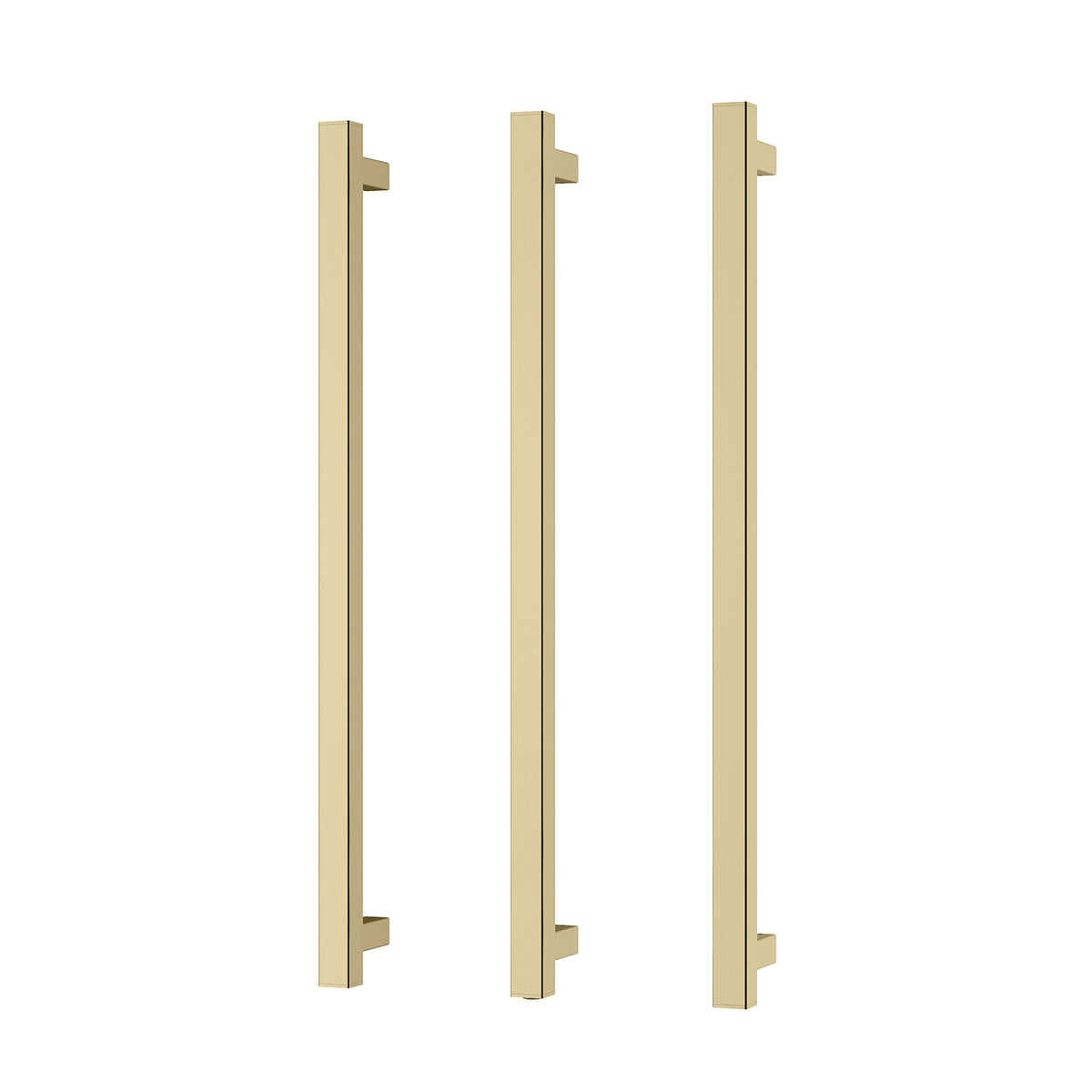 Heated Triple Towel Rail Square 800mm - Brushed Gold