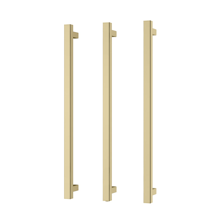 Heated Triple Towel Rail Square 800mm - Brushed Gold