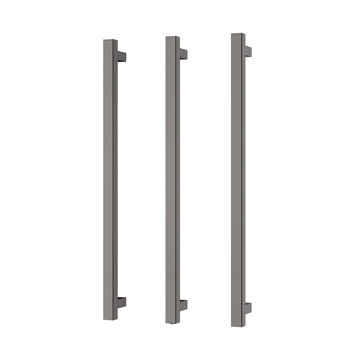 Heated Triple Towel Rail Square 800mm - Brushed Carbon