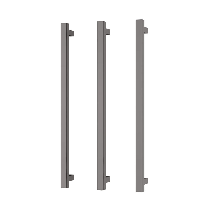 Heated Triple Towel Rail Square 800mm - Brushed Carbon