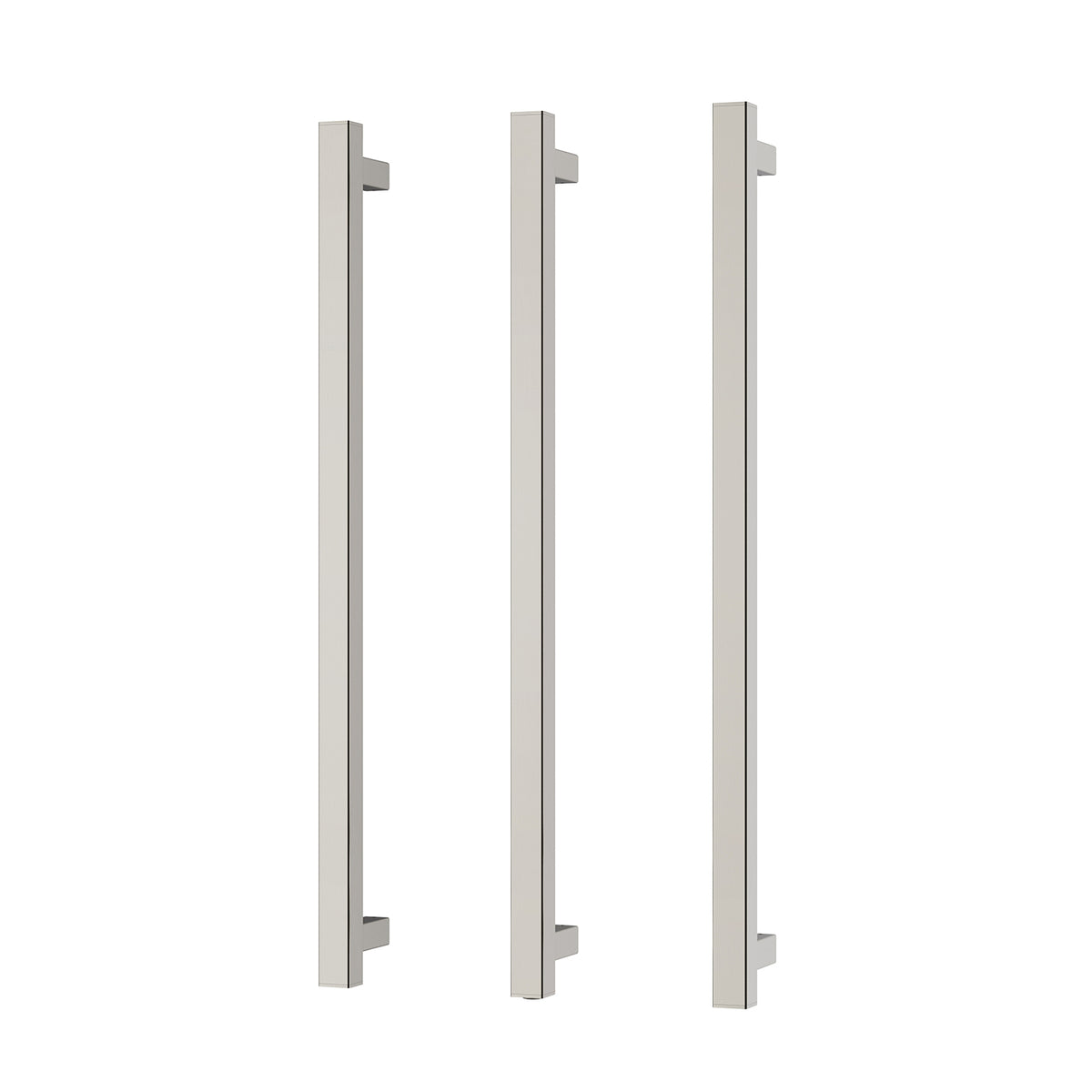 Heated Triple Towel Rail Square 800mm - Brushed Nickel