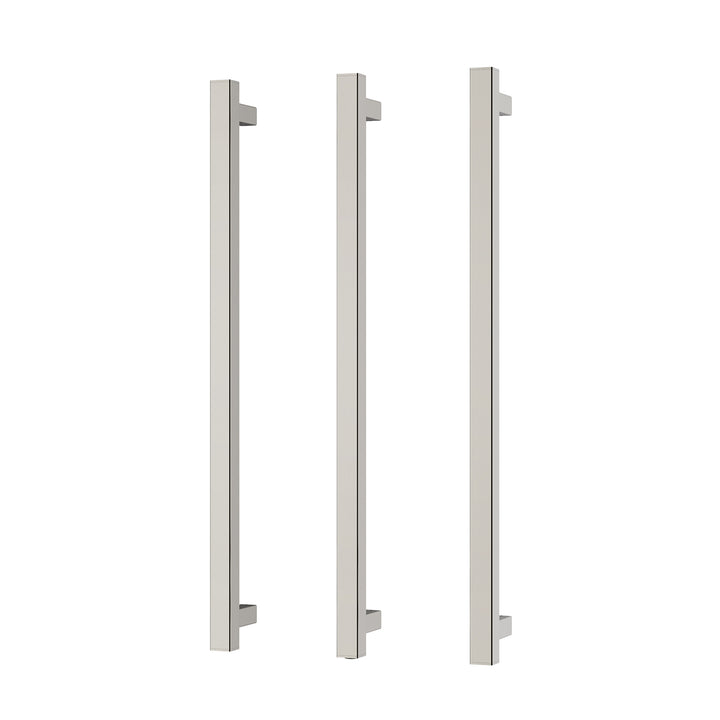 Heated Triple Towel Rail Square 800mm - Brushed Nickel