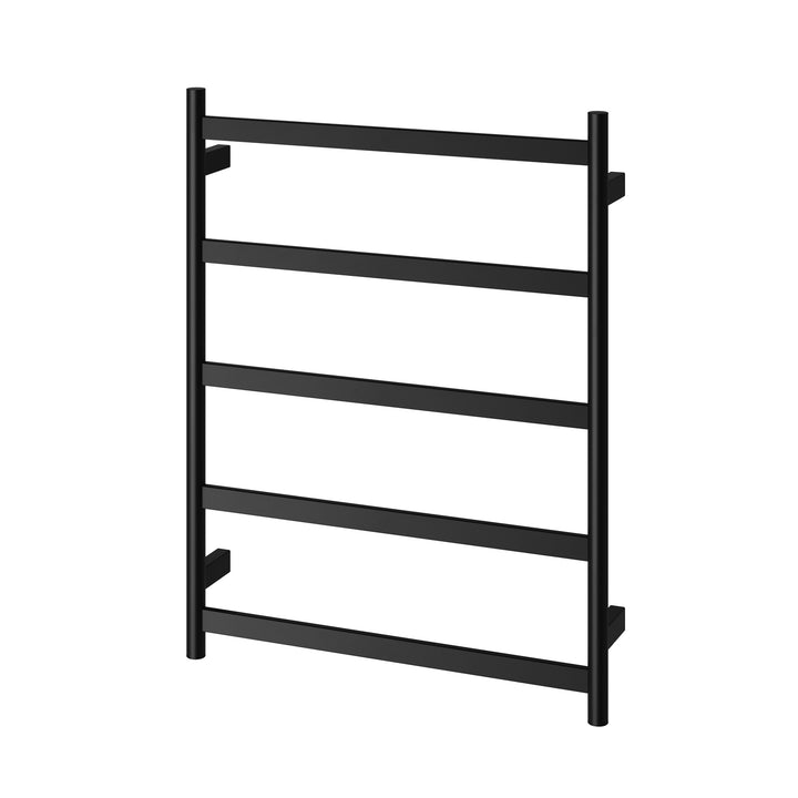 Five Flat Bar Heated Towel Ladder 550mm x 740mm - Matte Black