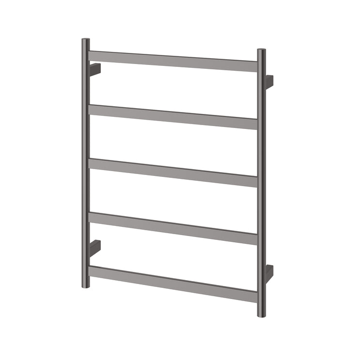 Five Flat Bar Heated Towel Ladder 550mm x 740mm - Brushed Carbon