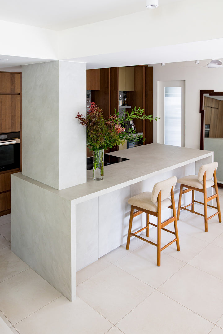 Argentium Dekton Optimma 4mm in a kitchen setting