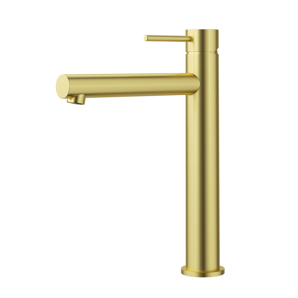 Otus Slimline Basin Mixer High Rise Straight Spout - Brushed Gold