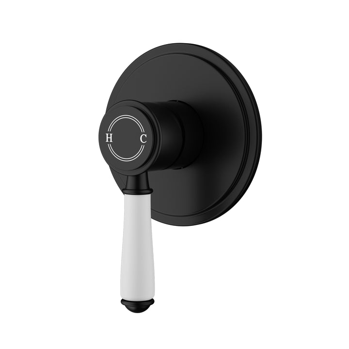 Clasico Wall Mixer Trim Kit / Ceramic Handle - Matt Black