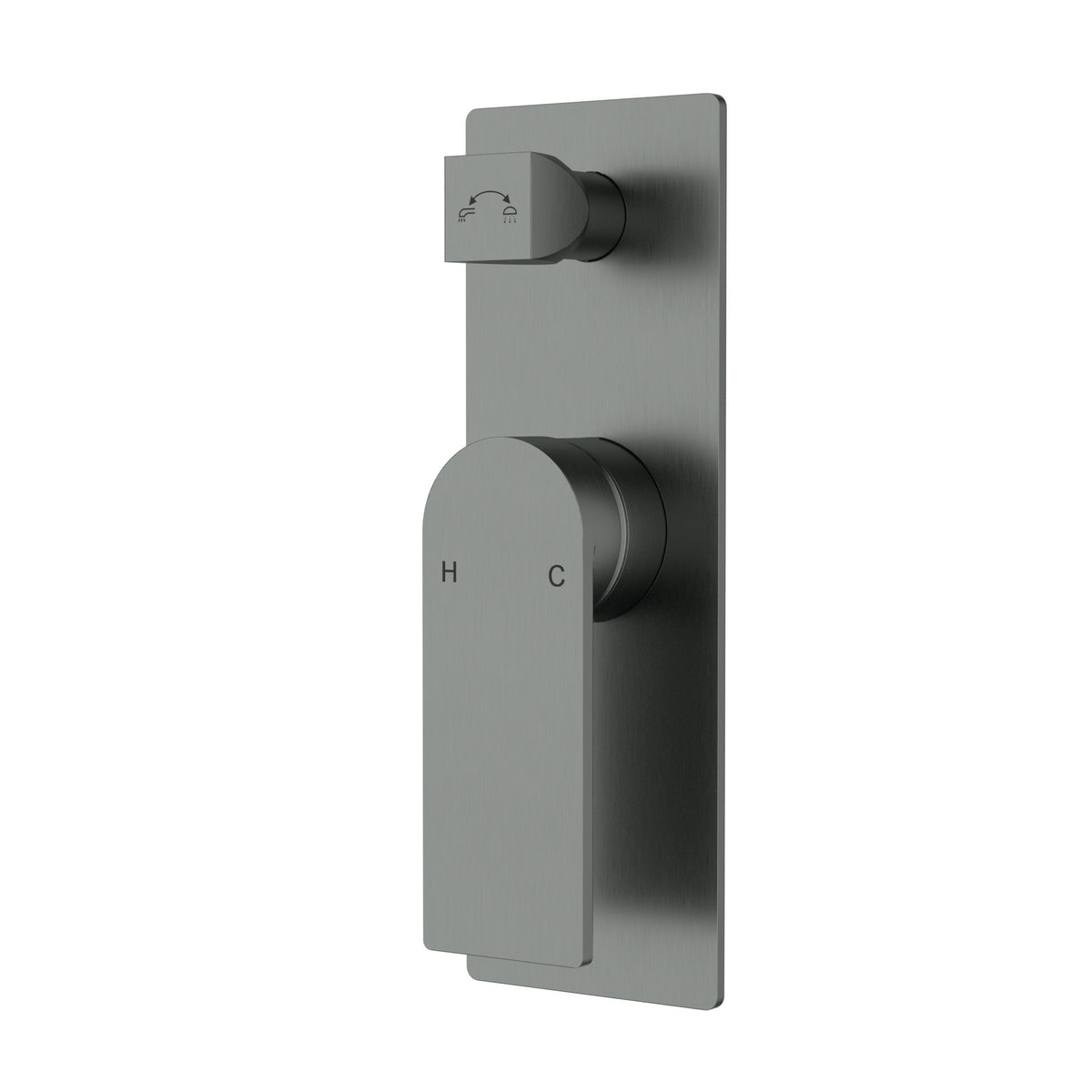 Ruki Wall Mixer Diverter - Gun Metal