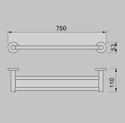 TIARA 75cm Double Towel Rail ECT Global