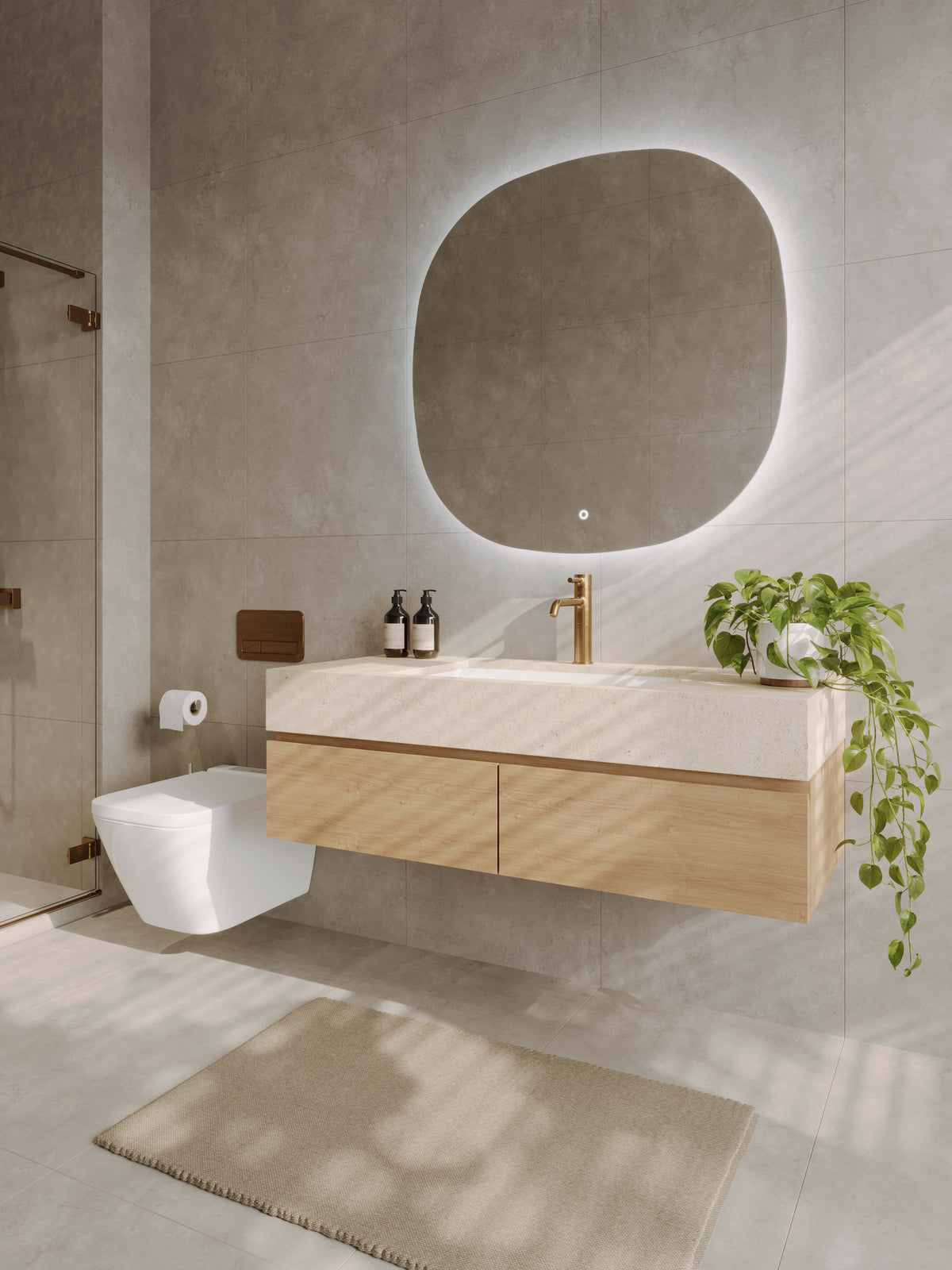 Inox Rounded Square LED Mirror