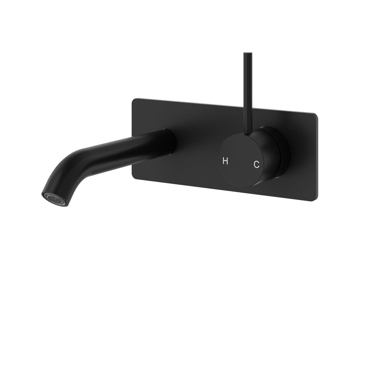 Otus Slimline Wall Basin Mixer Trim Kit Lever Up - Matt Black