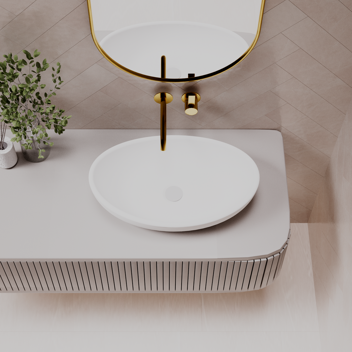 Mila above counter basin — top view