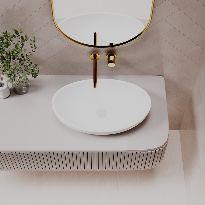 Mila above counter basin — top view