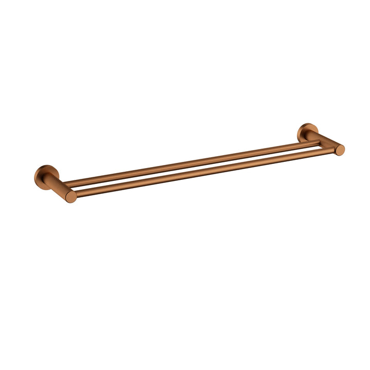 Linie Double Towel Rail 800mm - Brushed Copper