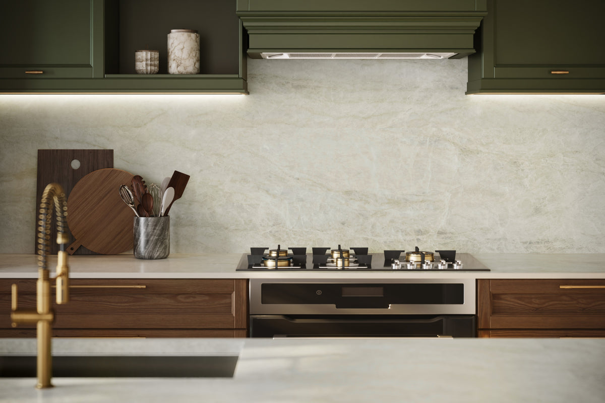 Dekton Nara in a kitchen, close-up (second photo)