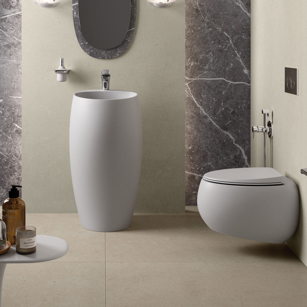 RAK Cloud Wall-Hung Toilet Suite, Matte White - lifestyle