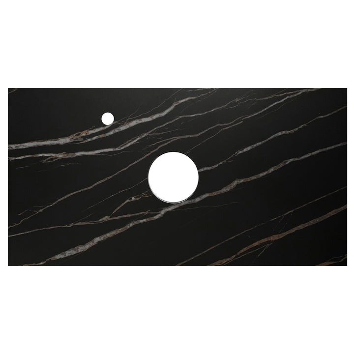 Byron 750mm Natural Oak Wall Hung Vanity - Clearance Top (RockPlate Empire Black)
