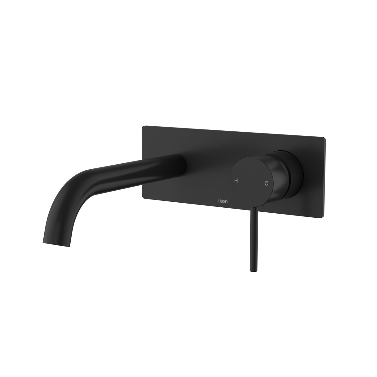 Hali Wall Basin Mixer Curved Spout - Matt Black